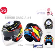 PSB Approved NHK GT Sergio Garcia #1 Open Face Motorcycle Helmet With Double Visor