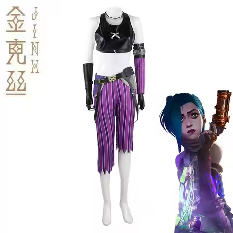2025 new Game Character Outfit Jinx Cosplay Costume Game Arcan Women Jinx Outfits for Halloween Part