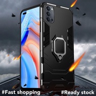 OPPO F9/F11/F11 Pro/R9s Black Panther Durable Shockproof Case Metal Ring Holder Hybrid PC + TPU Armo
