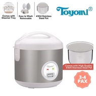 Toyomi 0.8L Electric Rice Cooker &amp; Warmer with Stainless Steel Inner Pot RC 801SS