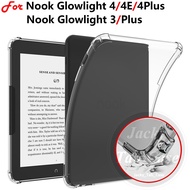 For Nook Glowlight 4E 4 Plus 3 eReader Soft Silicone Case,Transparent TPU Shockproof Cover, 6" 7.8" 