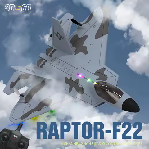 Top F22S 2.4G 3CH 3D6G RC Plane Raptor F22 Warplane WLtoys A180 Upgrade Version LED Light With Gyros