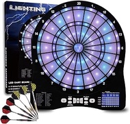 Electronic Dart Board, 13 Inch Illuminated Soft Tip Dart Board Set with 6 Darts, Electric Dartboard 