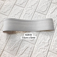 WALLPAPER BORDER LIST WOOD MINIMALIST LINE GRAY WHITE 5MTR