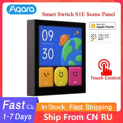 Aqara Smart Switch S1E Touch Control 4inch Full LED Timer Calendar Power Statistics Scene Setting Re