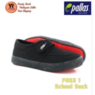 Pallas Jazz school shoe 031 /kasut sekolah hitam tapak merah