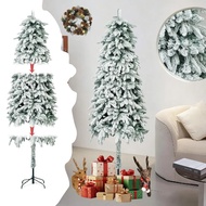 NUVOX PE+PVC Christmas Tree 5FT/6FT/8FT X-mas Decoration Snow Christmas Tree for Living Room
