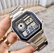 นาฬิกา Casio รุ่น AE-1200WHD-1AV นาฬิกาผู้ชาย สายสแตนเลส สีเงิน แบตเตอรี่ 10 ปี - ของแท้ 100% รับประกัน CMG 1 ปีเต็ม