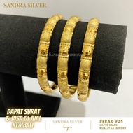 Bangkok carved Doff silver 925 gold plated silver 925 original