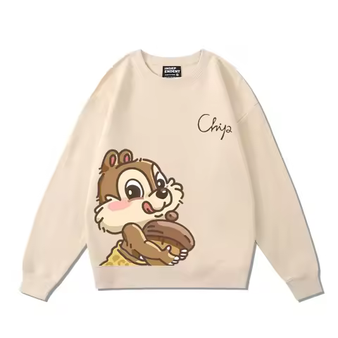 Chip an Dale women's top women's round neck hoodie couple's top couple's loose casual hoodie round n