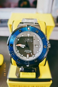 全新Invicta藍圈黑磨沙面 鮑魚殼 49mm NH35A 自動機械錶