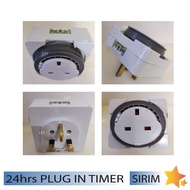 (SIRIM) 24hrs 13Amp Plug In Timer Switch (White) / Plug In Timer 24hrs
