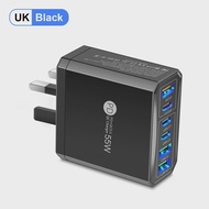 55W 6 Ports USB Charger Quick Charge 3.0 Type C PD Fast Charging Mobile Phone Wall Charger For iPhon