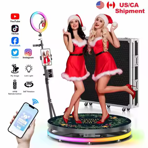 360 Photo Booth Machine with App Control Automatic 360 photo Booth Machine Selfie Rotating 360 Photo