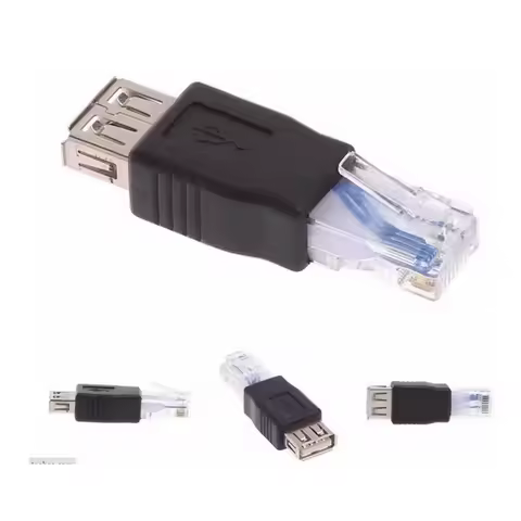 1PCS Ethernet to USB Adapter RJ45 Ethernet Male to USB Female Converter 10Mb/100Mbs Network Connecto