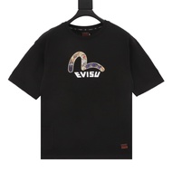 EVISU/God of Fortune/2026 Early Spring New Style Short-Sleeved T-Shirt Men's Women's Couples Thick I