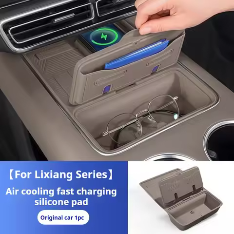 For Li Lixiang L6 L7 L8 L9 MEGA Car Central Control Silicone Wireless Charging Storage Box Anti-scra