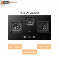 Robam Built-In Gas Hob Extreme Heat 3 Burner (86cm/5kW) Flexi Size - ZG830B