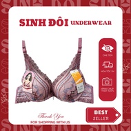 Joy 8006 women's V-shaped lace push-up bra with detachable medium foam underwire, size 34-36-38