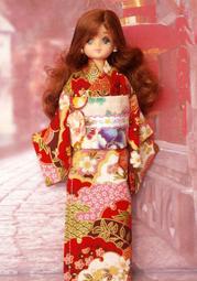 小禎ㄟ雜貨  莉卡娃娃服飾配件組  館主手製 莉卡和服 浴衣 祥雲紅( 薇琪小布 可穿)