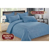 Bedcover set polos Bonita Ukuran 160x200x22cm / Bed Cover Bonita Queen Polos Embos