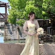 Uniqlo Chinese Style Improved Chinese Style Skirt Dress Improved Version Zen Hanfu Long Skirt Young 