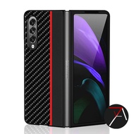 Samsung Galaxy Z Fold 3 Fold3 raCaseta Case Carbon Fiber Leather Section Cover Casing