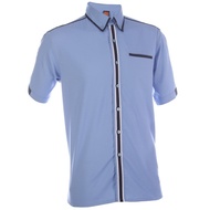 Baju Korporat Nama + Logo Light Blue F1 3210 Oren Sport