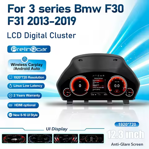 PRELINGCAR Virtual Cockpit Dashboard Cluster For BMW 3 Series F30 F31 2013-2019 Years Digital Speedo