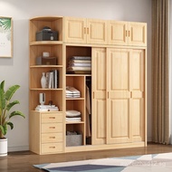 All Solid Wood Pine Sliding Door Wardrobe1.2/1.4/1.6/1.8Two-door Bedroom Solid Wood Children's Wardr