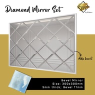 Diamond mirror Set DIY / MIRROR WALL / BEVELED MIRROR / DINDING CERMIN / wan deko