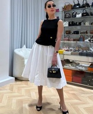 Loewe Women Vest S-XL 女裝 logo 金屬小衆設計 交叉 修身  純棉 背心 上衣 2色@celefashion
