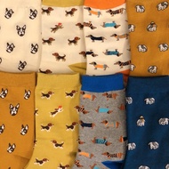 Cartoon Animal Mini Pattern Knee Socks Male and Female Couple Socks Sausage Dog Beagle Dogs Bulldog 