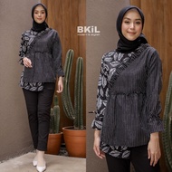 Blouse New Baju Batik Wanita Blouse Batik Modern Kombinasi Lengan