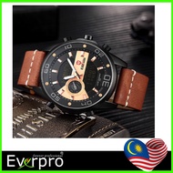 KADEMAN 🔥Watch Men Luxury World Time Casual Leather Watch 3ATM LED Display Wristwatch TOP Brand Military Clock Relogio