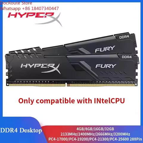 For HyperX Fury DDR4 Desktop RAM 8GB 16GB 3200MHz 2666MHz 2400MHz 288 Pin PC Memory Module Compatibl
