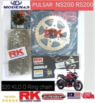 Modenas Pulsar NS200 RS200 Sprocket & Chain Kit [520KLO O Ring Chain]