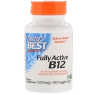 ✅Ready Stock✅Doctors Best Best Fully Active B12 B-12 1500 mcg 60 / 180 Veggie Caps
