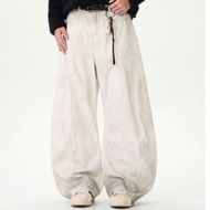 Wash Grunge Super Wide Leg Khaki Jeans at ZooZoo Factory