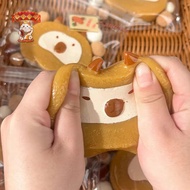 Amonghot&gt; Capybara Cake Roll Pinching Keychain Tricky Toy Water Guinea Pig Doll Mochi Squishy Fidget Toy Slow Rebound Stress Release Toy new
