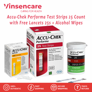 Viancare Accu-Chek Performa Test Strips 25 Count with Free Lancets 25s+ Alcohol Wipes Accu Chek Perf