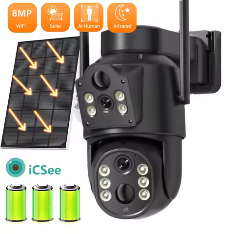 8MP Dual Lens PTZ Solar Camera imou Dual Screens PIR Human Detect Outdoor Security CCTV Surveillance