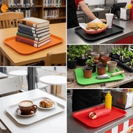 YANMIG Dinner Plate, Thickened Plastic Canteen Tray, Easy To Rinse Rectangle Anti Slip Colorful Rest