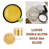 Luster Edible Glitter Gold and Silver 10g - Luster Dust Glitter Gold Silver