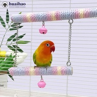 HUAIHAO Gradual Color Cotton Rope Bird Perch Swing Bendable Bird Cage Accessories Parrot Toy Stand f