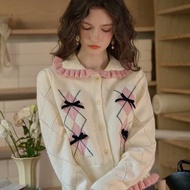 Chandler 荷葉邊領蝴蝶結開襟衫