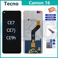 Original For Tecno Camon 16 LCD with Frame Display Touch Screen Digitizer CE7 CE7j CE9h LCD Replacem