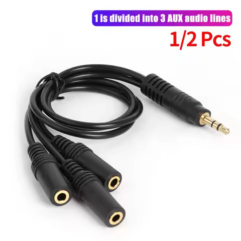 1/2 Pcs 32cm Y Splitter Cable 3.5 mm 1 Male to 3 Female Audio Cable for Earphone Headset