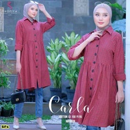 Tunik terbaru 2021 untuk lebaran // Tunik Carla motif kotak kecil // COD
