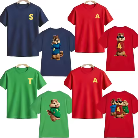 Summer New Alvin And The Chipmunks: The Squeakquel's Tshirt Cotton Sportswear Women Y2K Oversized Fa